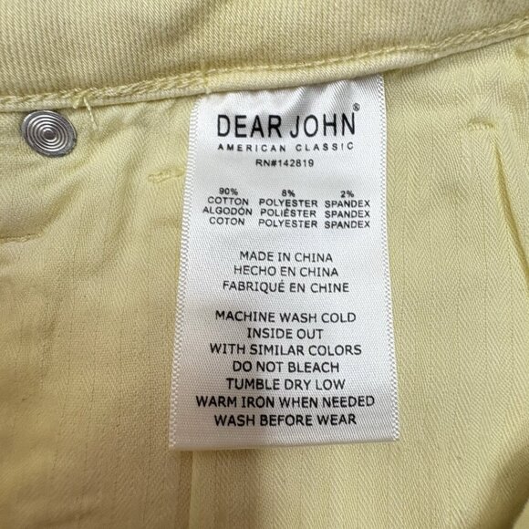 Dear John Blaire Straight Yellow Sunlight Jeans Raw Hem Women’s 28 SUMMER - Picture 6 of 7